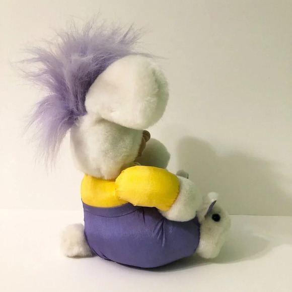 Vintage 1992 Troll Doll Nylon Plush Easter Bunny  Stuffed Animal Plastic Face - Picture 5 of 16